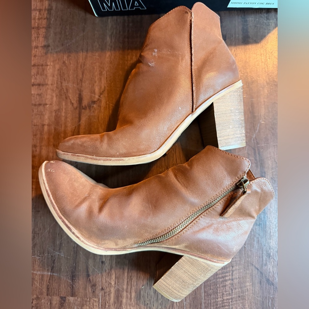 Brown Leather Ankle Boots